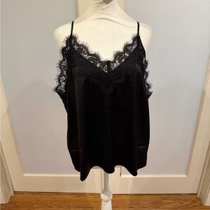 Elegant Black Lace Trim Camisole